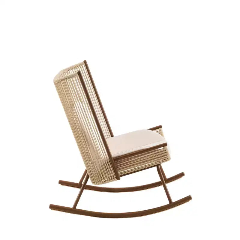 Christopher Knight Home Tanvi Farmhouse 3 Piece Patio Dining Set with Lightweight Concrete Table and Iron Rocking Chairs
