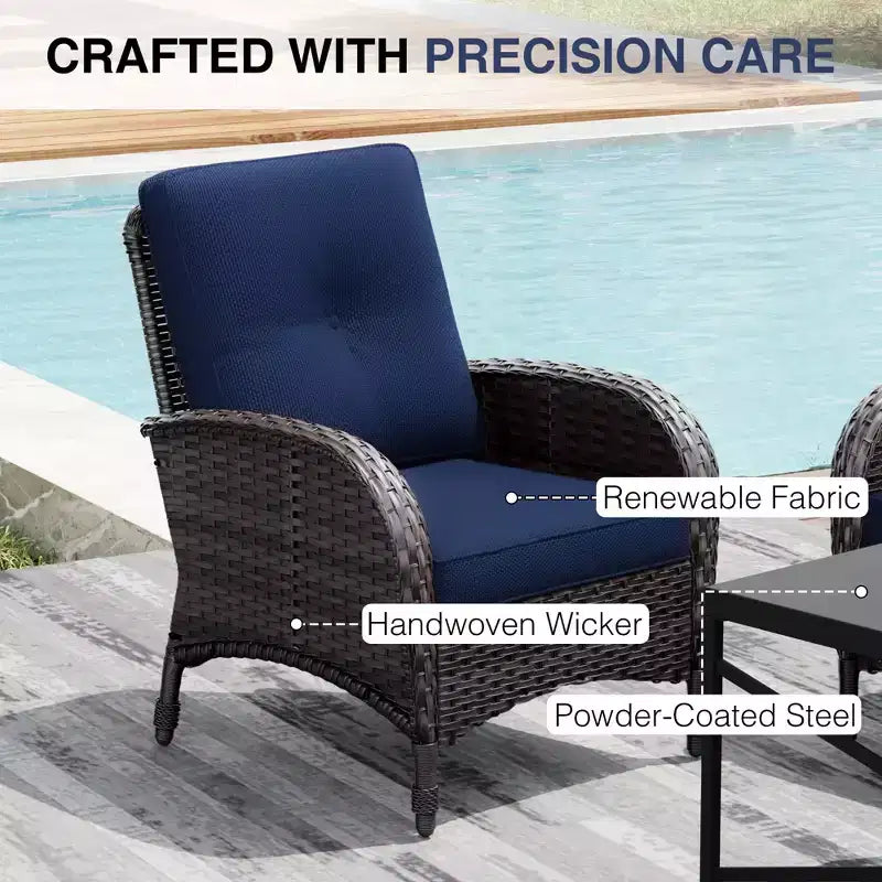 UPTIOT Outdoor Patio Conversation Set with Fire Pit Table & Convertible Seating