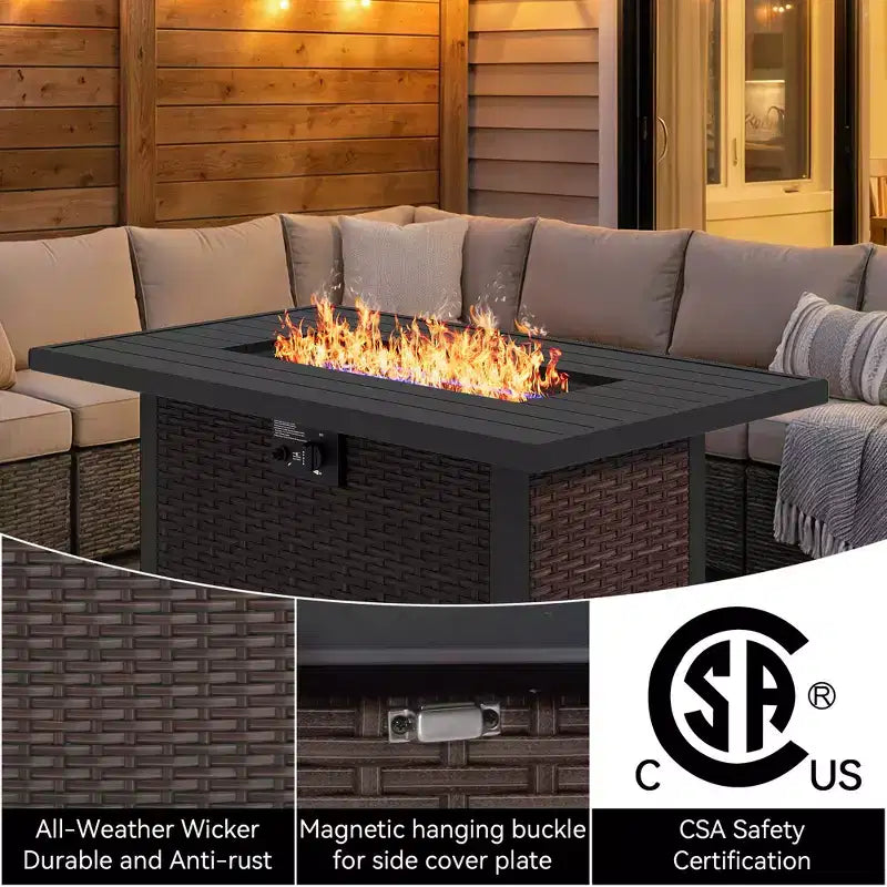 UPTIOT Outdoor Fire Pit Lounge Set with 4 Chairs, Sofa & Weatherproof Design for Ultimate Patio Entertaining