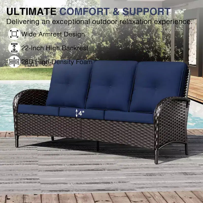 UPTIOT Outdoor Fire Pit Lounge Set with 4 Chairs, Sofa & Weatherproof Design for Ultimate Patio Entertaining