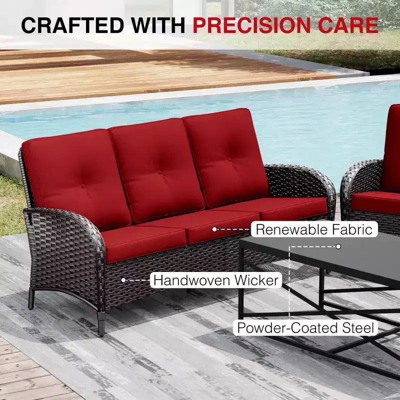 UPTIOT Outdoor Fire Pit Lounge Set with 4 Chairs, Sofa & Weatherproof Design for Ultimate Patio Entertaining
