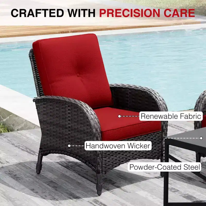 UPTIOT Outdoor Modular Sectional Set with 2 Sofas, Chairs, Ottomans & Weatherproof Coffee Table