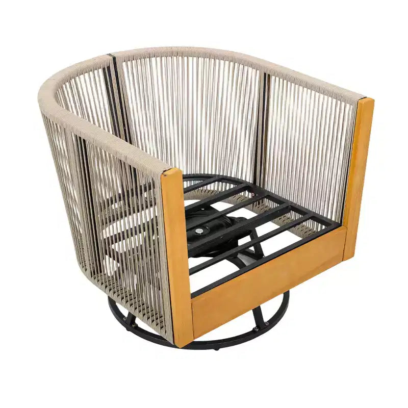 Christopher Knight Home Darika Modern 2 Piece Acacia Wood Patio Swivel Chair and End Table Set