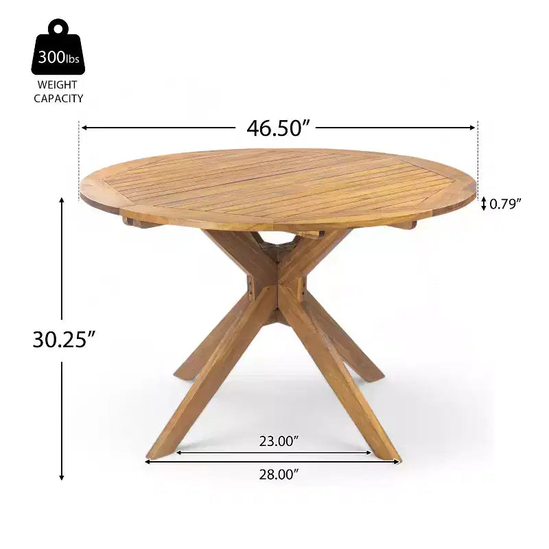 Christopher Knight Home Torin 5 Piece Patio Rustic Acacia Wood Dining Set with Cushions and Slatted Table