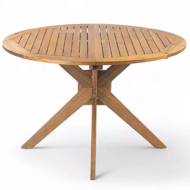Christopher Knight Home Torin 5 Piece Patio Rustic Acacia Wood Dining Set with Cushions and Slatted Table