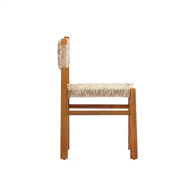 Christopher Knight Home Yasmin Modern 6 Piece Acacia Patio Dining Set with Wicker and Slatted Design