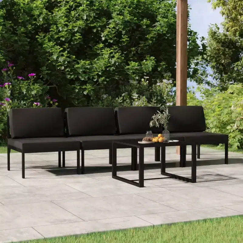 vidaXL Garden Lounge Set Anthracite Aluminum, 100% polyester Large