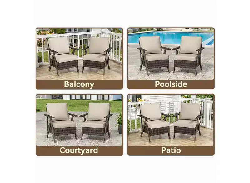 Bestier Patio Furniture Set, Outdoor Conversation Set with Thick Cushion Sofa Chairs Coffee Table for Garden Backyard Porch