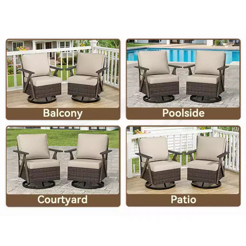 Bestier Patio Furniture Set, Outdoor Conversation Set with Thick Cushion Sofa Chairs Coffee Table for Garden Backyard Porch