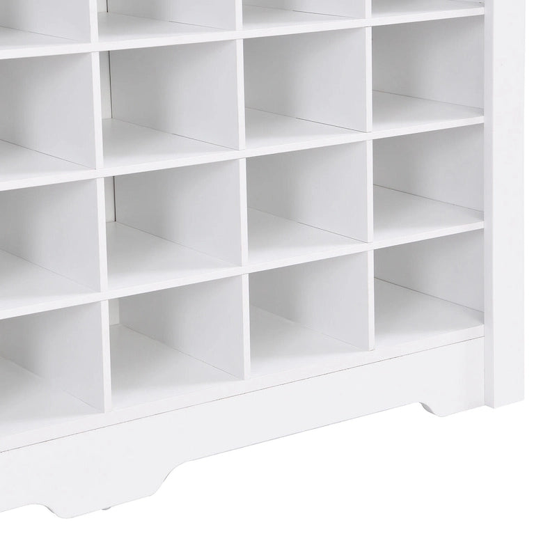 Meuble à chaussures 24 casiers avec base incurvée, buffet polyvalent