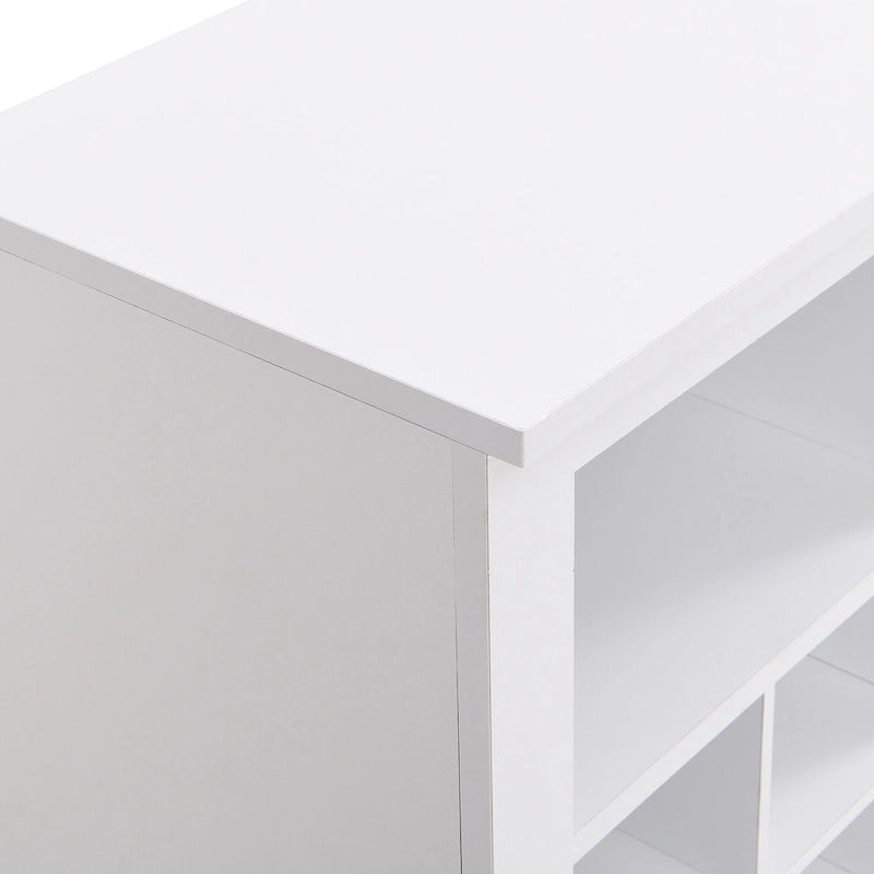 Meuble à chaussures 24 casiers avec base incurvée, buffet polyvalent