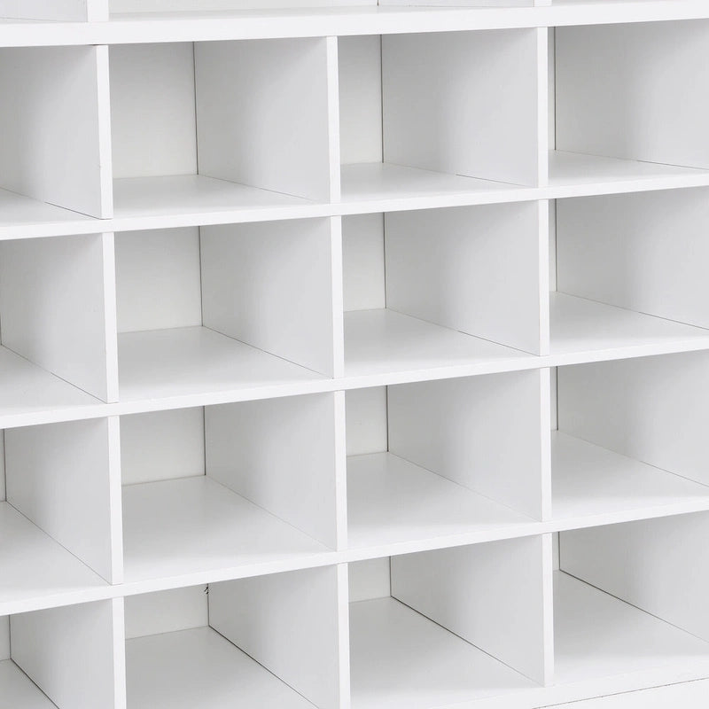 Meuble à chaussures 24 casiers avec base incurvée, buffet polyvalent