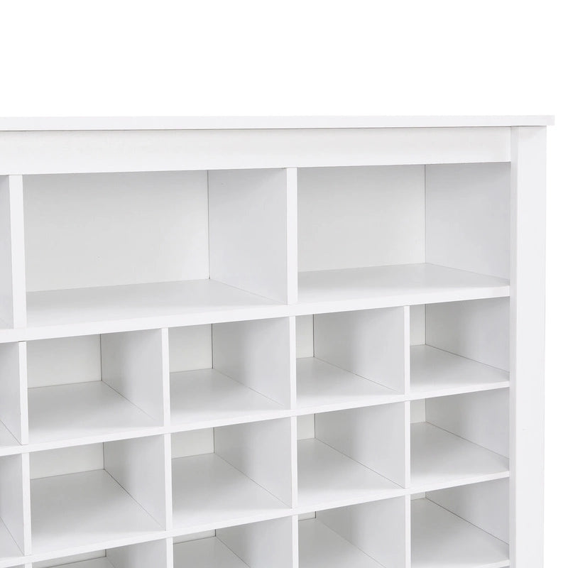 Meuble à chaussures 24 casiers avec base incurvée, buffet polyvalent