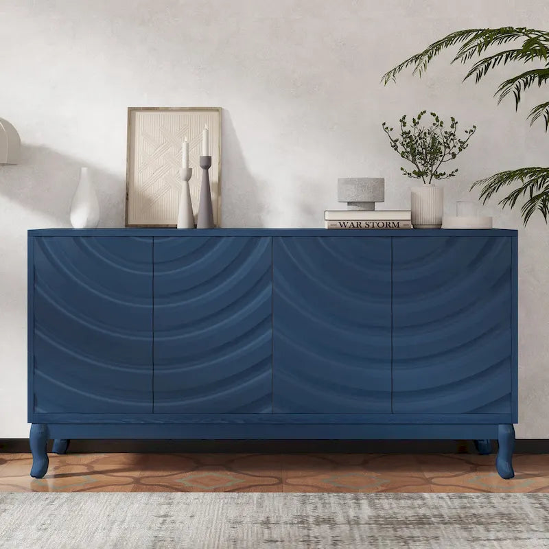 Élégant buffet avec rainure arquée pour le salon
