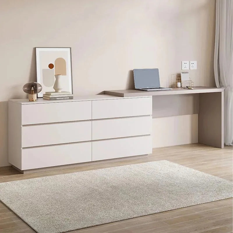 97.63 Bureau commode moderne extensible pour bureau à domicile avec 6 tiroirs