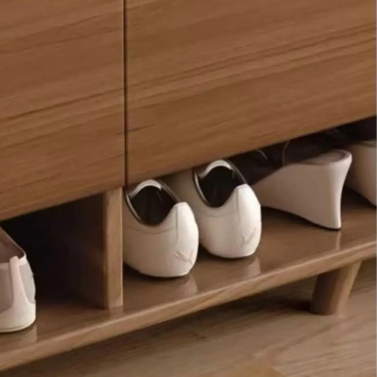 Modern Wood Hallway Medium Shoe Storage Cabinet