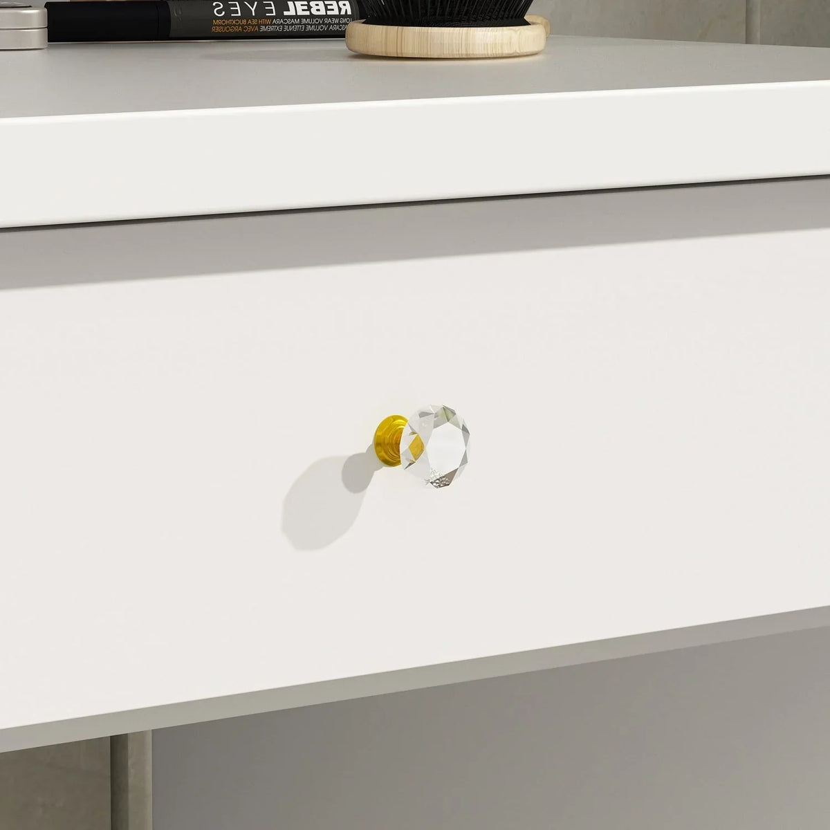 Coiffeuse avec éclairage LED, miroir et tabouret
