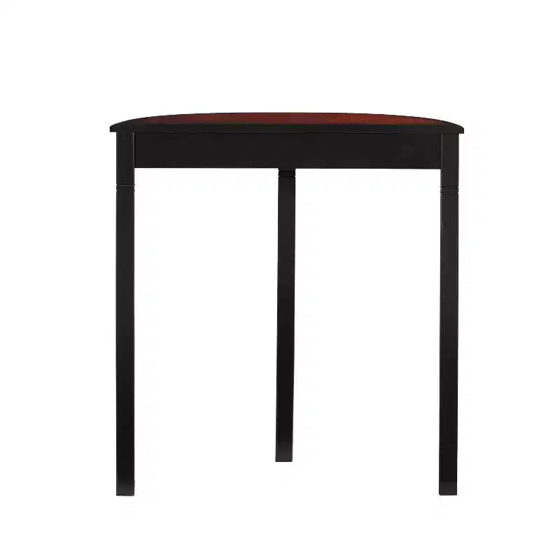 Table console cerisier noir et demi-lune noire, simple