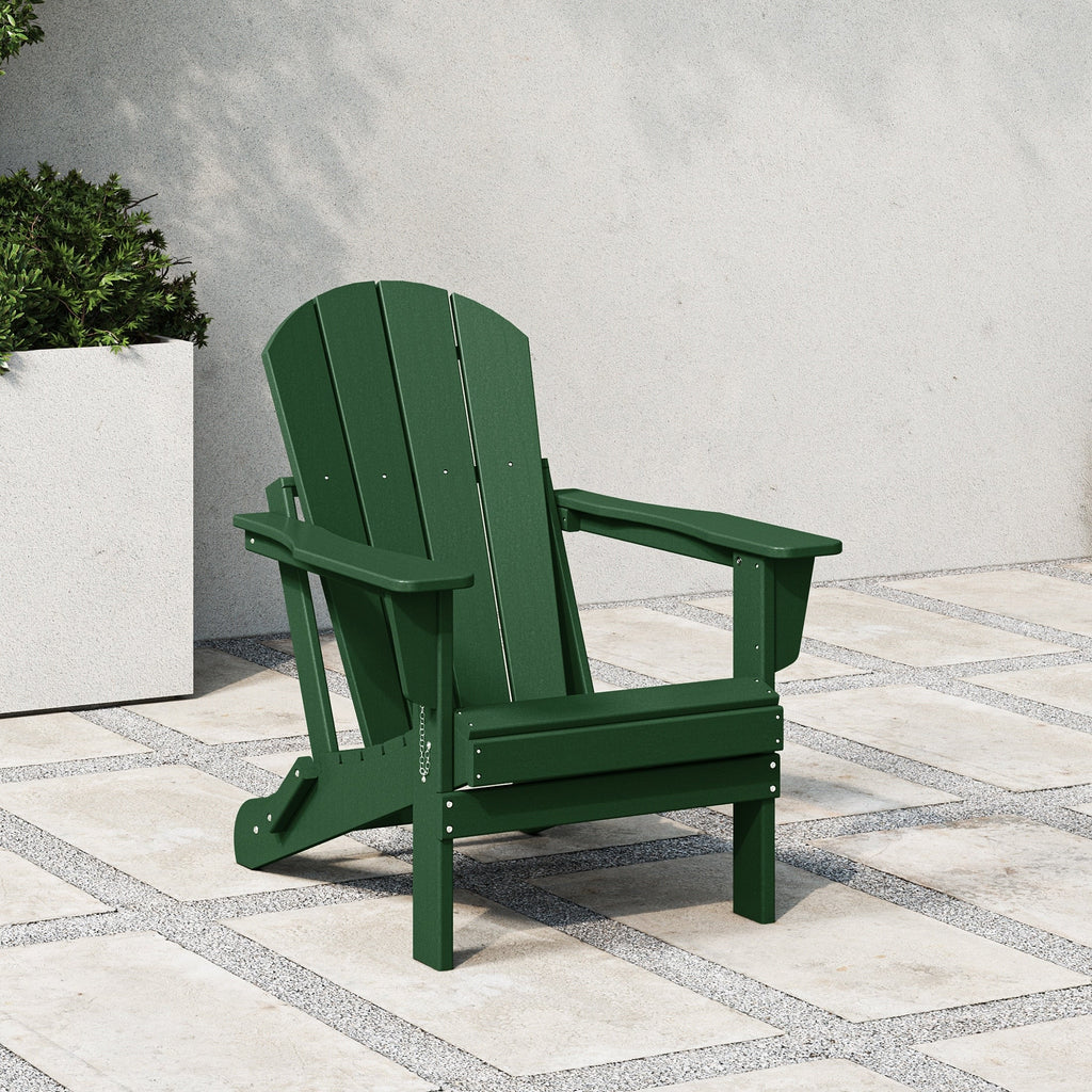 Polytrends Laguna Fade Resistant All Weather Outdoor Patio Folding Adirondack Chair