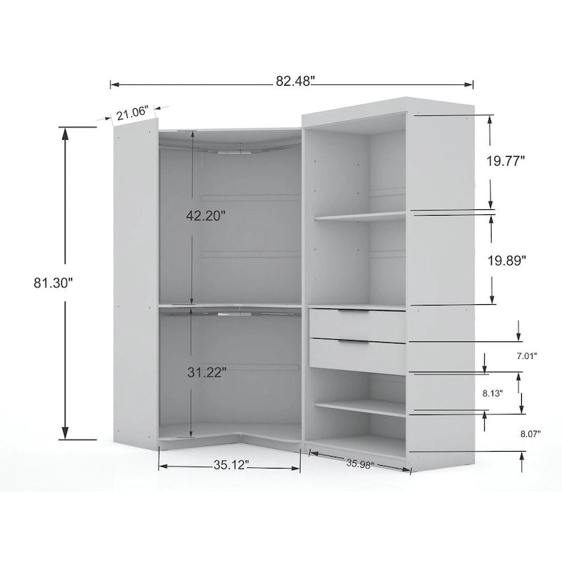 Ensemble de 2 armoires de coin Mulberry 3.0 modernes