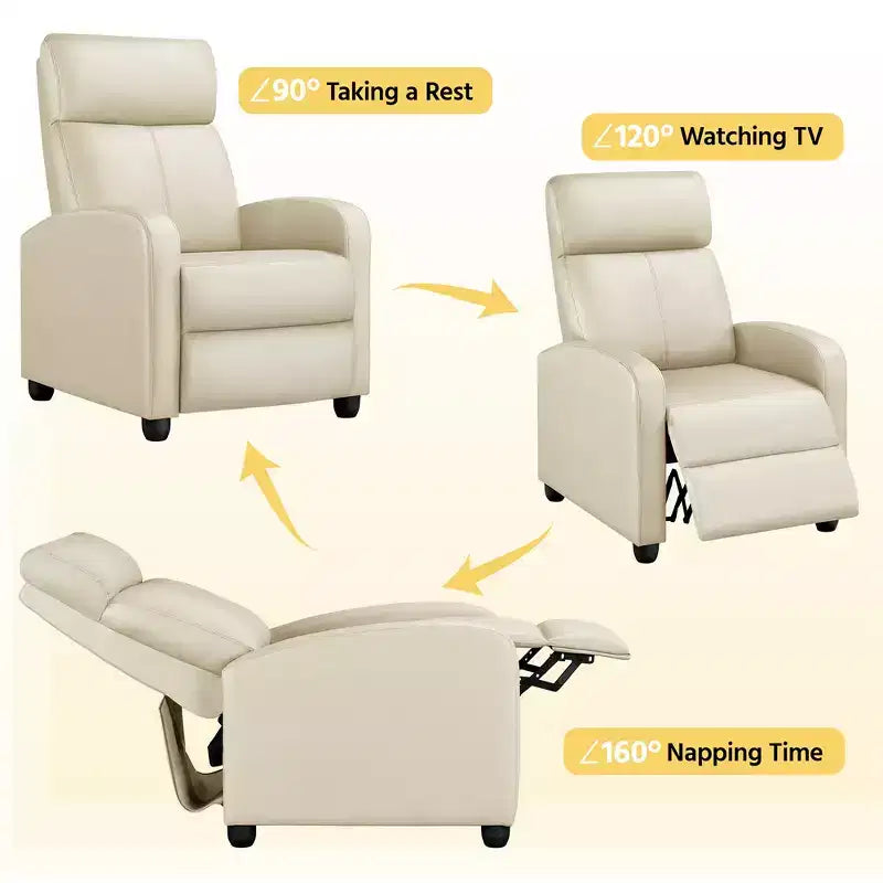 Yaheetech Lot de 2 Canapés Inclinables Modernes en Cuir PU pour Salon, Chambre