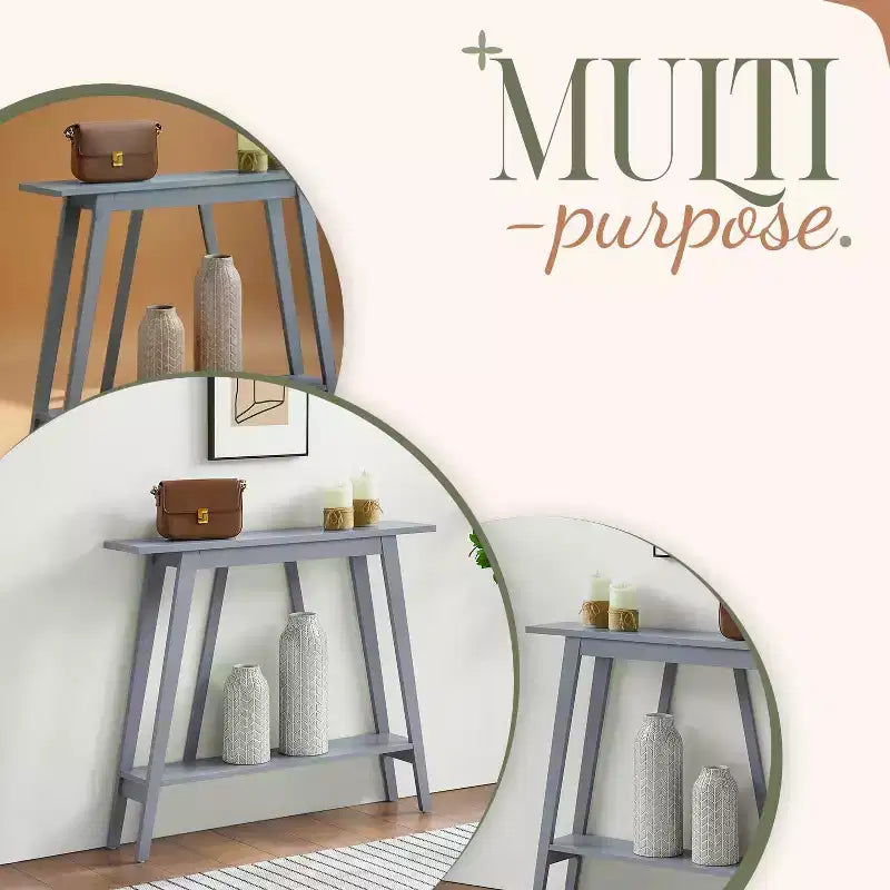 Kings Brand Furniture – Console étroite avec étagère de rangement pour couloir, entrée, vestibule, salon