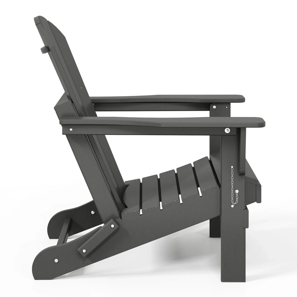 Polytrends Laguna Fade Resistant All Weather Outdoor Patio Folding Adirondack Chair