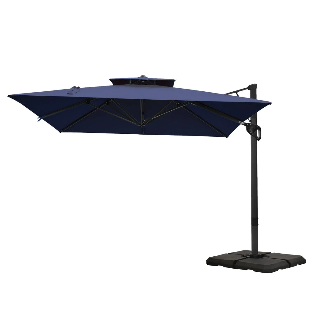 MAISON ARTS 12 FT Automatic Hydraulic Cantilever Umbrella Aluminum Pole 360 Degree Rotation
