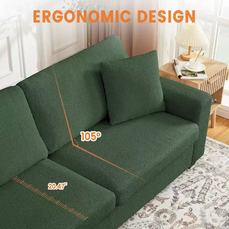 Canapé moderne 3 places de 83 po avec assise profonde, tissu doux, accoudoirs larges, housse de coussin amovible et lavable