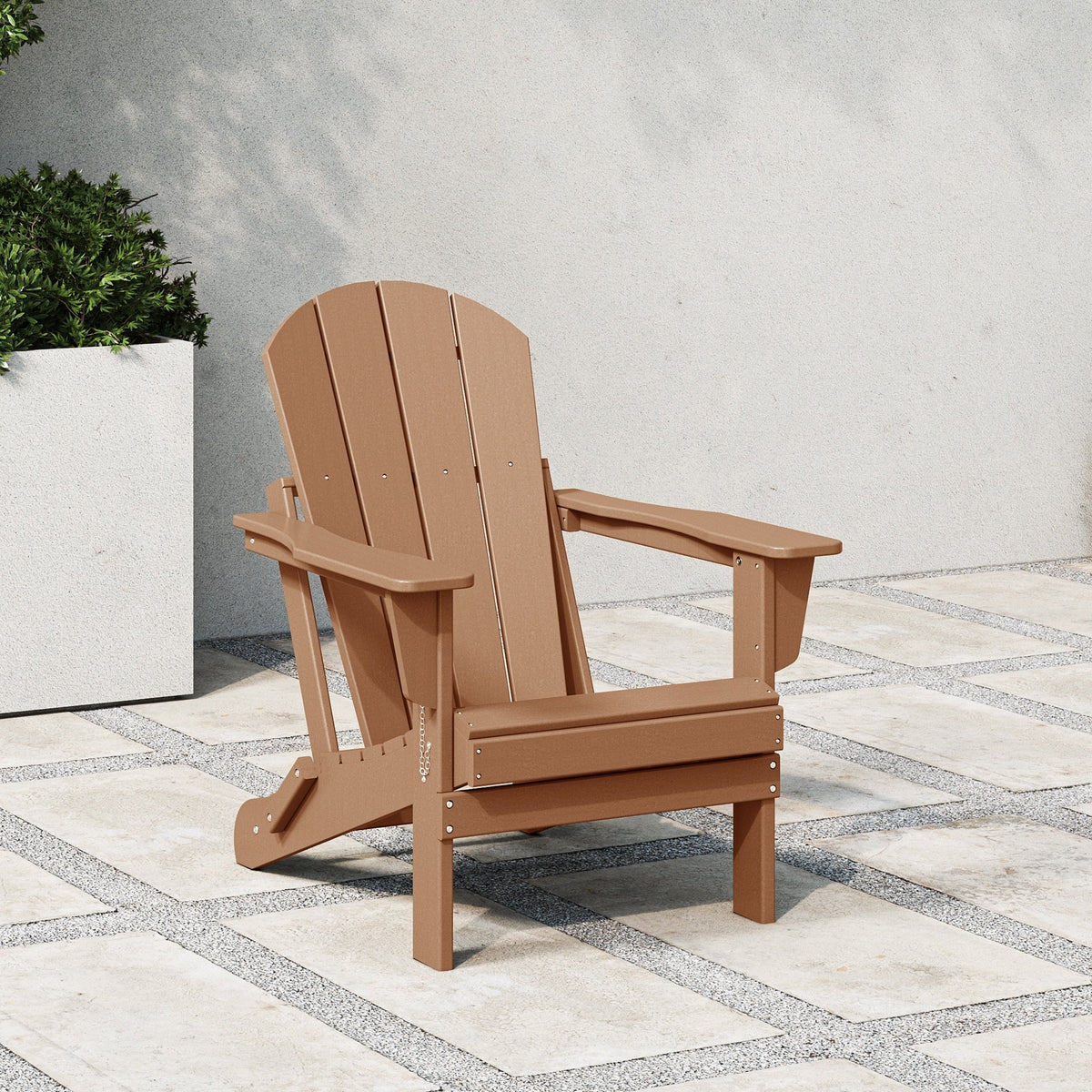 Polytrends Laguna Fade Resistant All Weather Outdoor Patio Folding Adirondack Chair