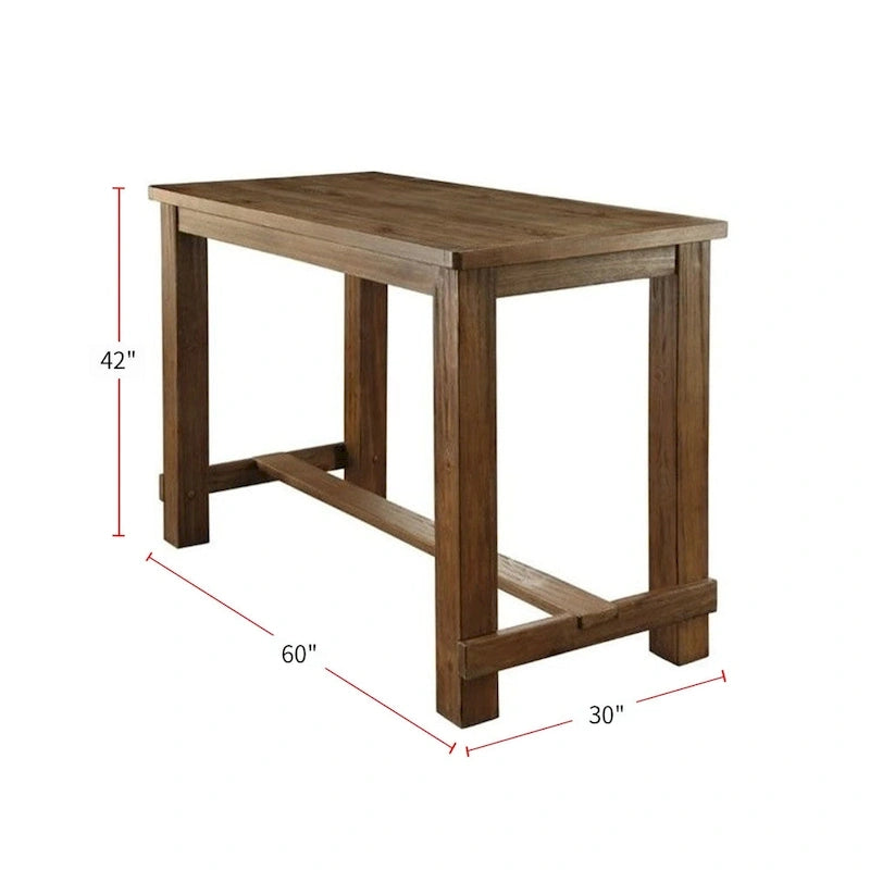 Table de bar rectangulaire rustique en bois
