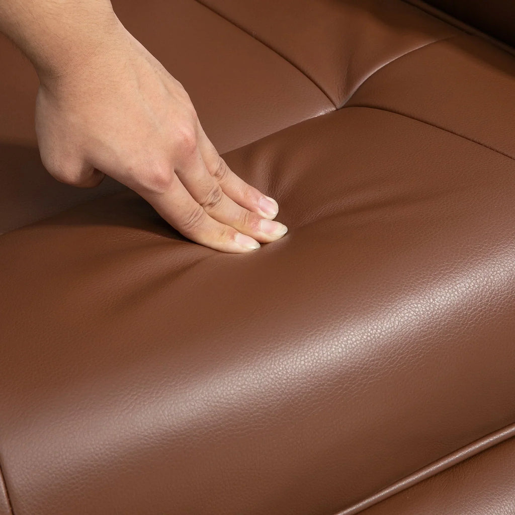 HomCom Faux Leather Adjustable Manual Swivel Base Recliner Chair with Comfortable and Relaxing Footrest