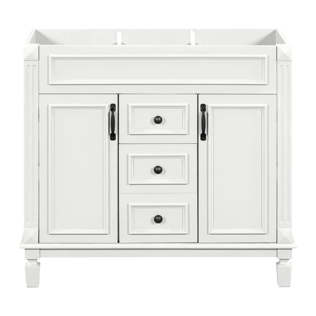 36'' Modern Bathroom Vanity with Top Sink and Mirror Cabinet,2 Doors and 2 Drawers
