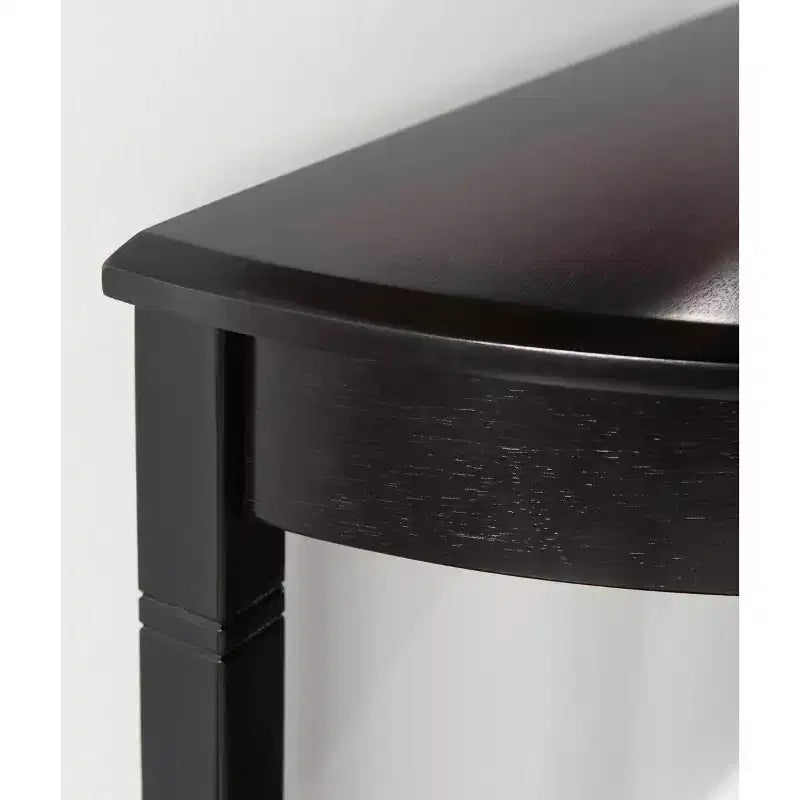 Table console cerisier noir et demi-lune noire, simple