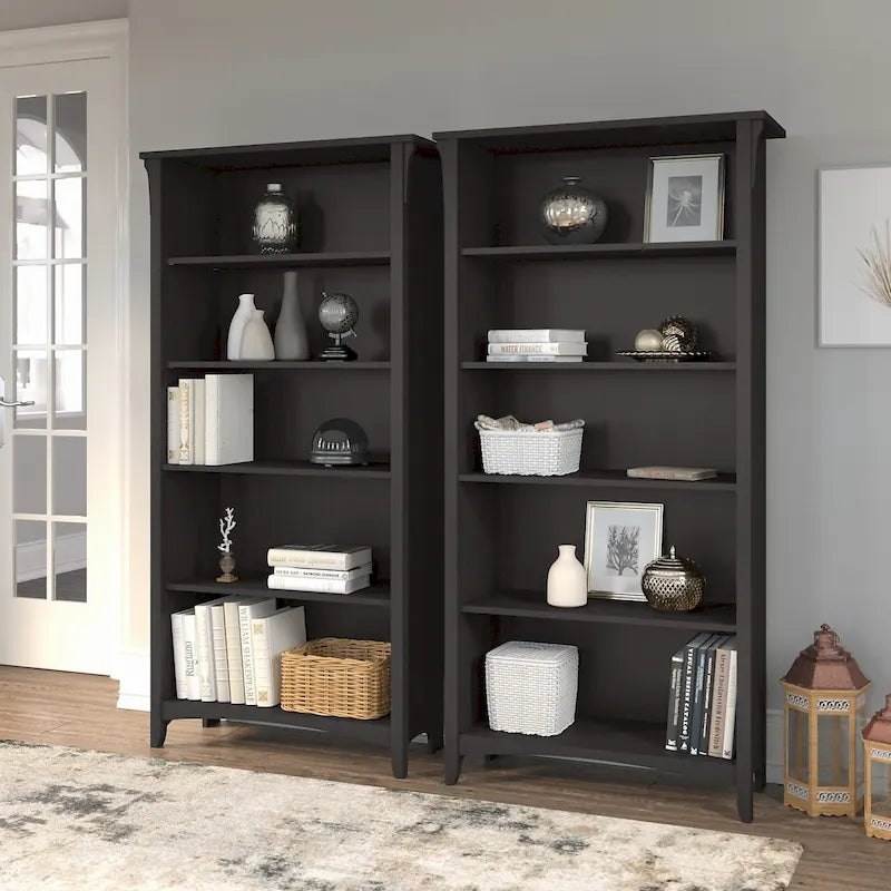 Bibliothèque haute Salinas à 5 étagères (Lot de 2) par Bush Furniture
