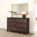 Commode de ferme en bois massif à 6 tiroirs