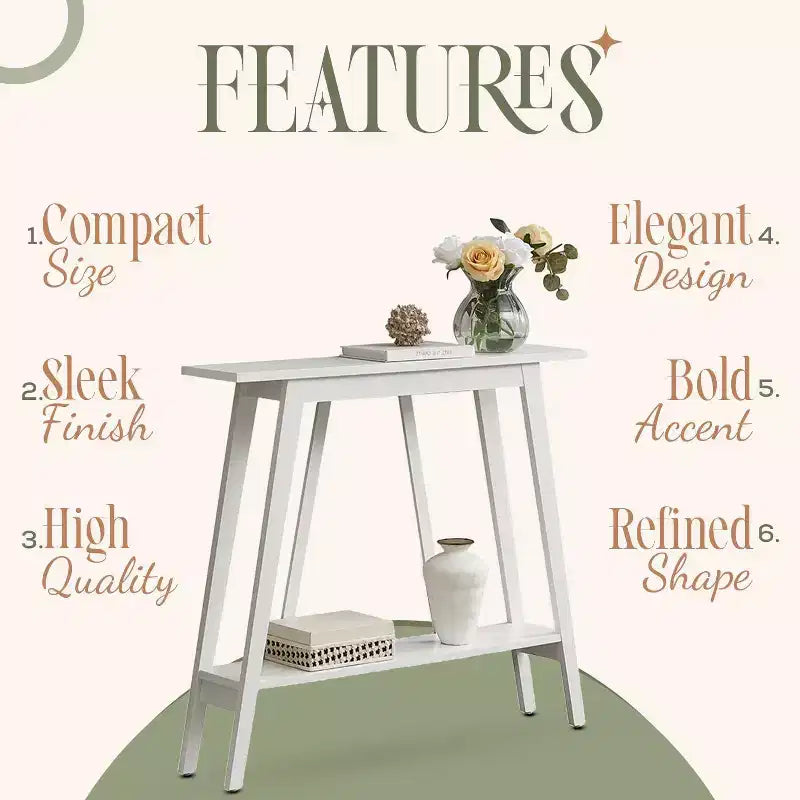Kings Brand Furniture – Console étroite avec étagère de rangement pour couloir, entrée, vestibule, salon