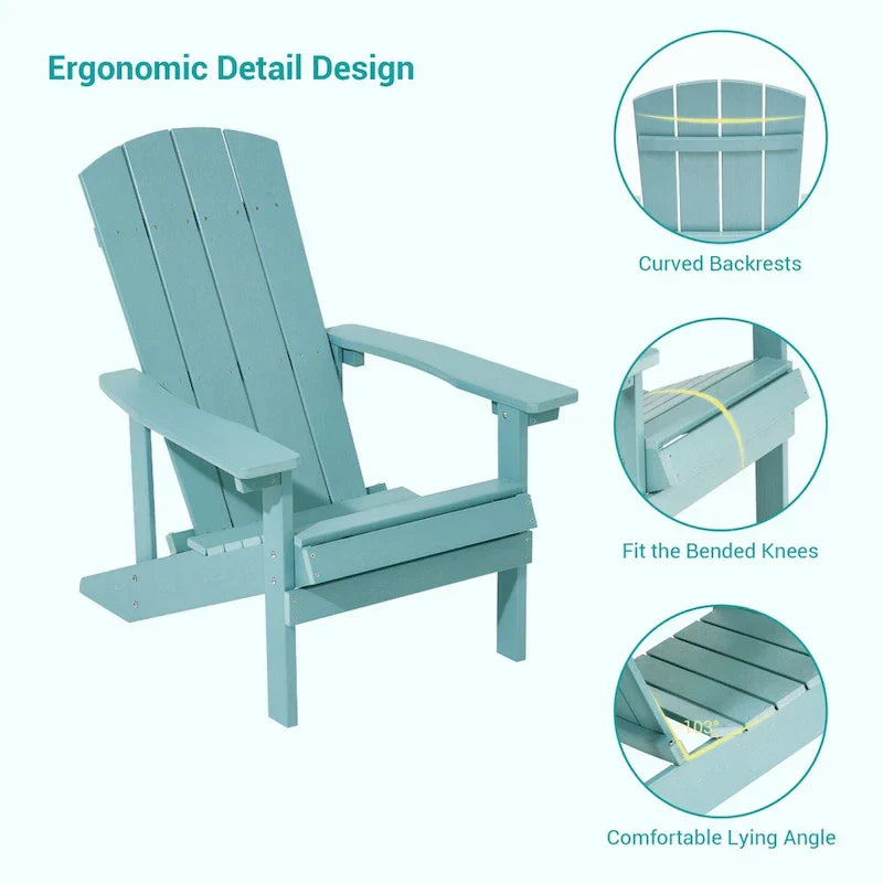 Bonosuki Weather-resistant Wood Outdoor Adirondack Chairs-Set of 4