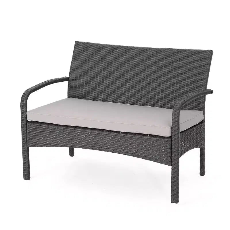 Cordoba 4pc Wicker Patio Chat Set with Cushions - Christopher Knight Home