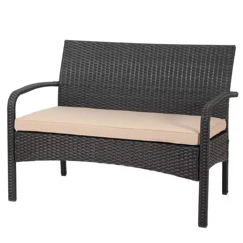 Cordoba 4pc Wicker Patio Chat Set with Cushions - Christopher Knight Home