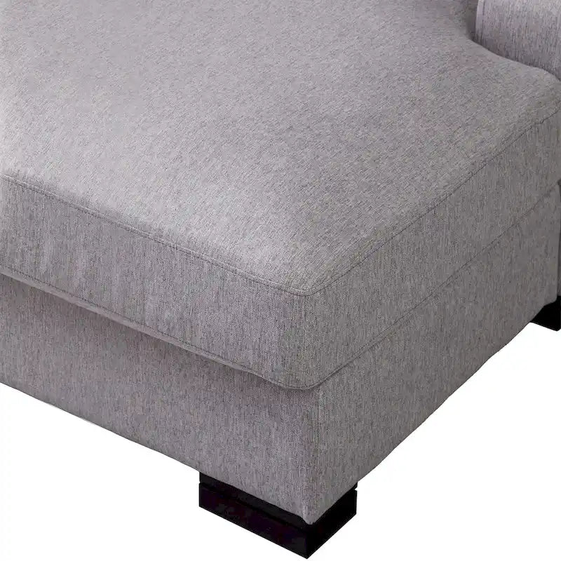 Modern Mid-Century Oversized Chaise Sleeper Sofa with Pillow