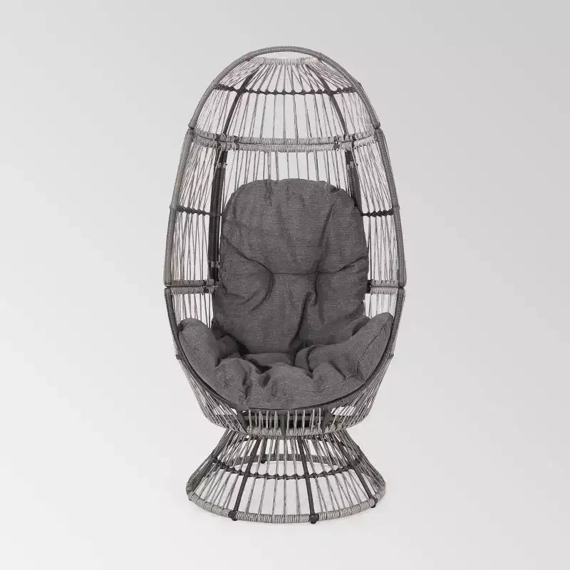 Fauteuil œuf pivotant en osier Pintan – Christopher Knight Home