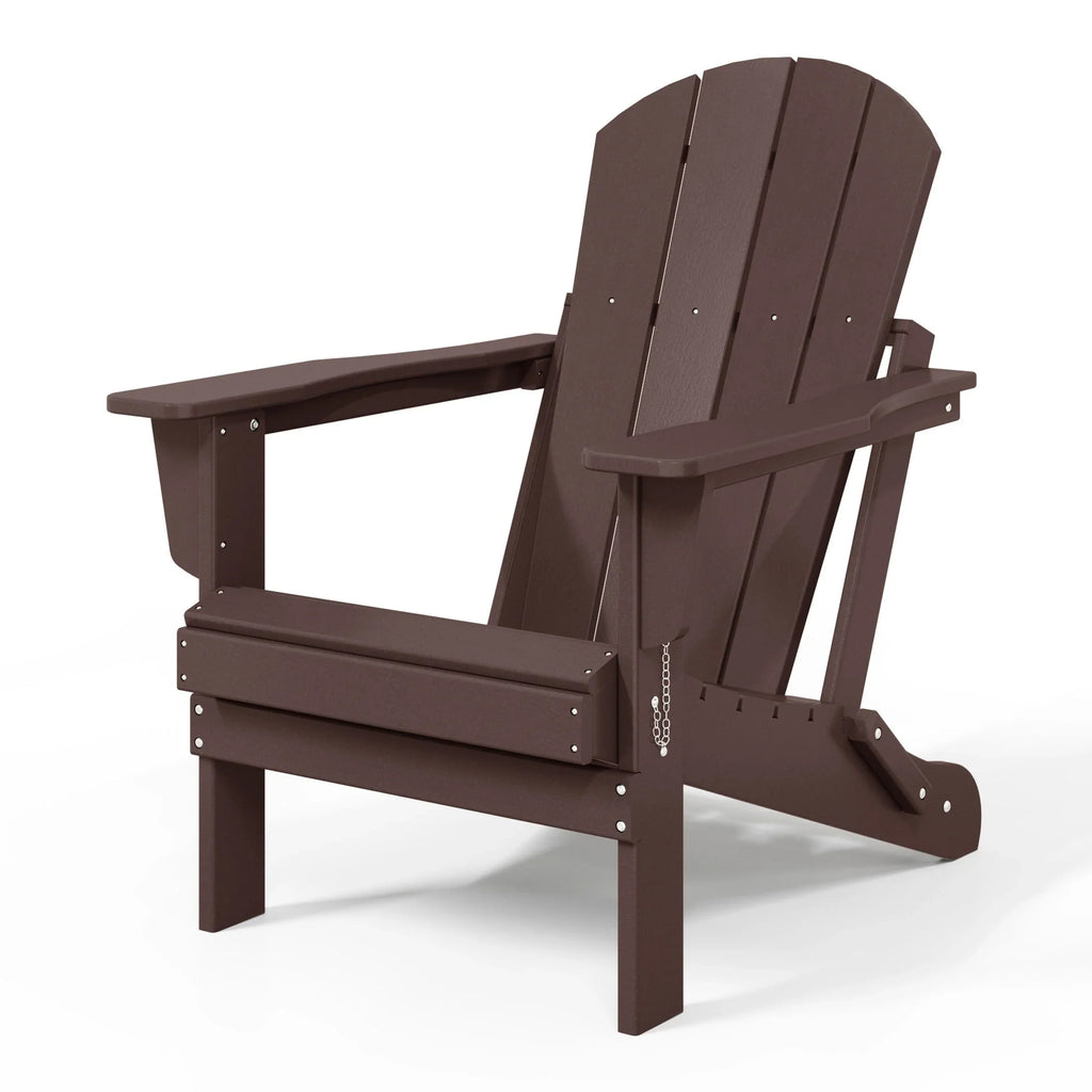 Polytrends Laguna Fade Resistant All Weather Outdoor Patio Folding Adirondack Chair