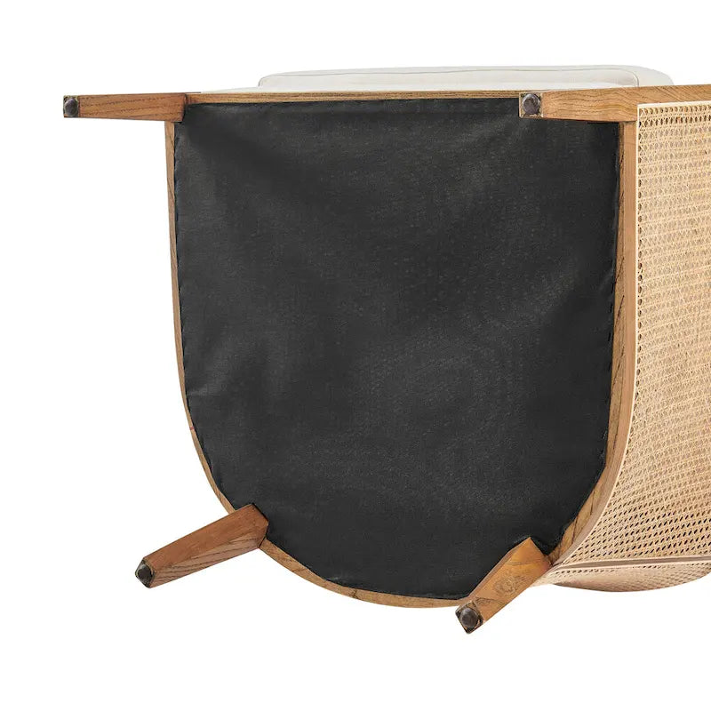 Tillman Linen Accent Arm Chair with Rattan