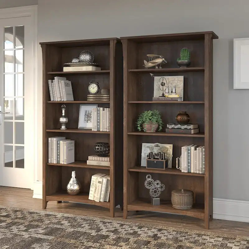 Bibliothèque haute Salinas à 5 étagères (Lot de 2) par Bush Furniture