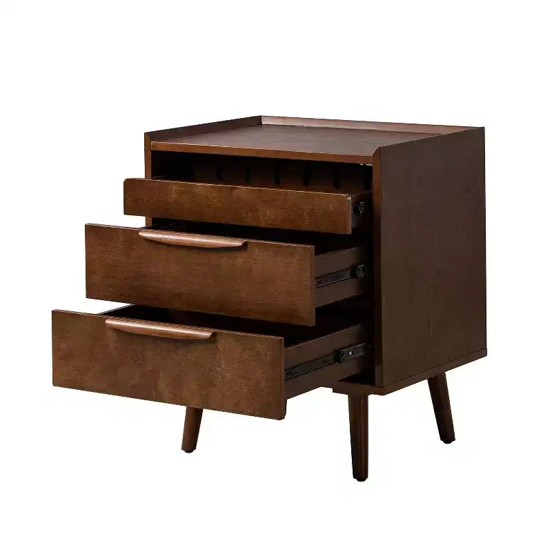 Lot de 2 tables d'appoint Janet à 3 tiroirs avec station de charge | KARAT HOME