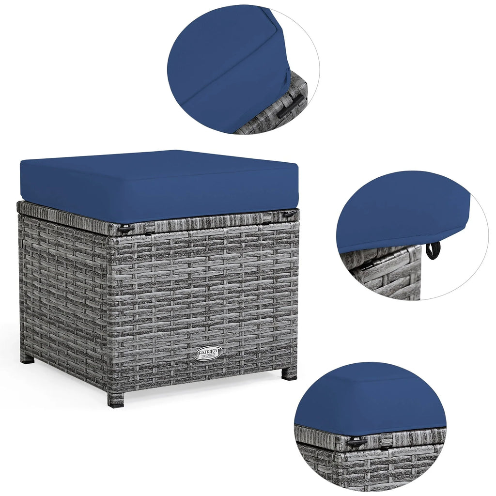 Costway 7 PCS Patio Rattan Dining Set Sectional Sofa Couch Ottoman - See Details
