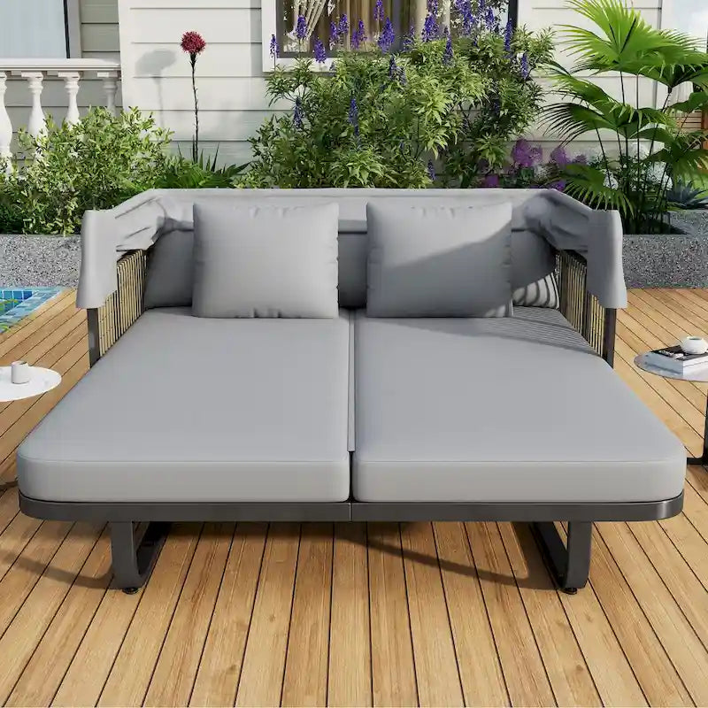 57 Lit de repos pour terrasse extérieure en rotin