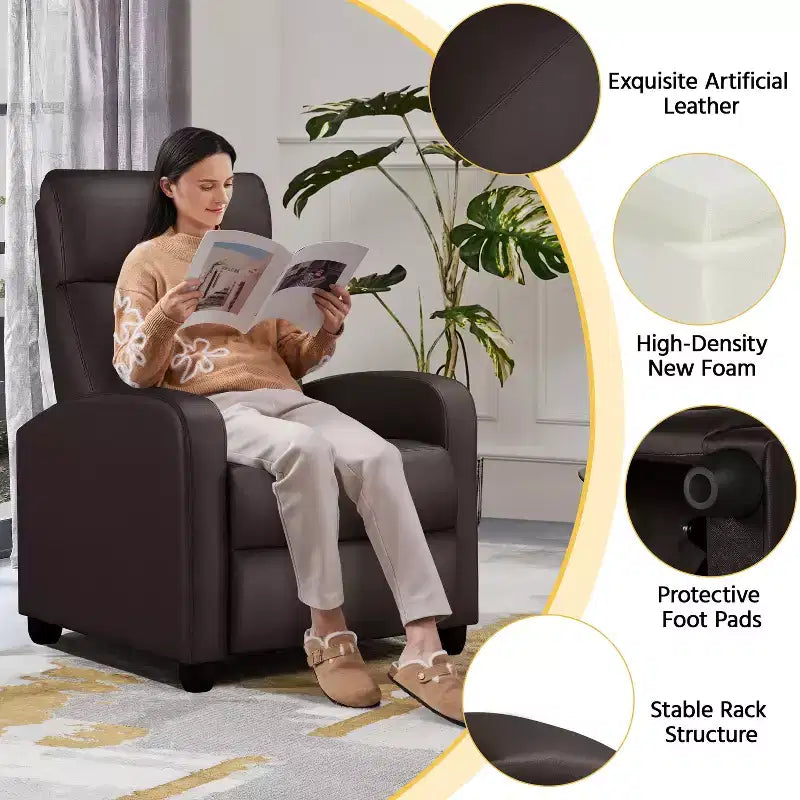Yaheetech Lot de 2 Canapés Inclinables Modernes en Cuir PU pour Salon, Chambre