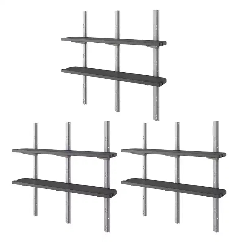 Suncast Abri vertical 6 étagères, kit de rangement mural extérieur peu encombrant, noir
